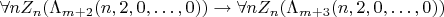 $\forall nZ_n(\Lambda_{m+2}(n,2,0,\ldots,0))\to\forall nZ_n(\Lambda_{m+3}(n,2,0,\ldots,0))$