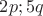 $2p; 5q$
