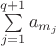 $\sum\limits_{j=1}^{q+1}a_{m_j}$