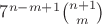 $7^{n-m+1}\binom{n+1}{m}$