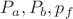 $P_a,P_b, p_f$
