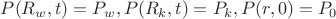 $P(R_w,t)=P_w, P(R_k,t)=P_k, P(r,0)=P_0$