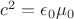 $c^2=\epsilon_0\mu_0$