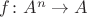$f\colon A^n\to A$