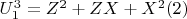 $U_1^3 = Z^2 + ZX + X^2\engo(2)$