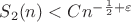 $S_2(n)<Cn^{-\frac 12+\varepsilon }$