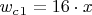 $w_c_1=16\cdot x$