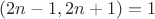$(2n-1,2n+1)=1$