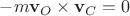 $-m\mathbf{v}_O \times \mathbf{v}_C=0$