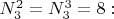 $N^2_3=N^3_3=8:$
