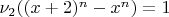 $\nu_2((x+2)^n-x^n)=1$