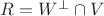 $R=W^\bot\cap V$