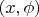 $(x,\phi)$