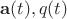 $\mathbf a(t), q(t)$