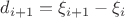 $d_{i+1}=\xi_{i+1}-\xi_i$
