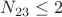 $N_{23}\le 2$