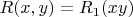 $R(x,y)=R_1(xy)$