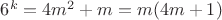 $6^k=4m^2+m=m(4m+1)$