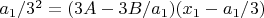 $a_1/3^2=(3A-3B/a_1)(x_1-a_1/3)$