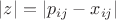 $\left| z \right|=\left|p_{ij}-x_{ij}\right|$