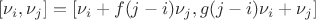 $[\nu_i,\nu_j] = [\nu_i + f(j-i)\nu_j, g(j-i)\nu_i + \nu_j]$