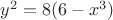 $ y ^ 2=8(6 - x ^ 3)$
