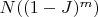 $N((1-J)^m)$