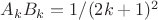 $A_kB_k=1/(2k+1)^2$
