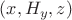 $(x,H_y,z)$