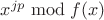 $x^{jp}\bmod{f(x)}$