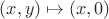 $(x,y)\mapsto (x,0)$