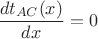 $$\frac{dt_{AC}(x)}{dx}=0$$