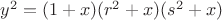 $y^2=(1+x)(r^2+x)(s^2+x)$