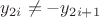 $y_{2i}\ne -y_{2i+1}$