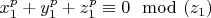 $x_1^p+y_1^p+z_1^p \equiv 0 \mod  (z_1)$