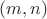 $(m,n) $