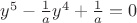 $y^5-\frac 1ay^4+\frac 1a=0$