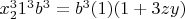 $x_2^31^3b^3=b^3(1)(1+3zy)$