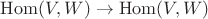 $\mathrm{Hom}(V,W)\to\mathrm{Hom}(V,W)$