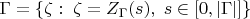 $\Gamma =\{\zeta:\; \zeta=Z_{\Gamma}(s),\; s\in [0,|\Gamma|]\}$