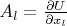 $A_l=\frac{\partial U}{\partial x_l}$
