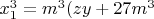 $x_1^3=m^3(zy+27m^3$