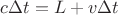 $c\Delta t=L+v\Delta t$