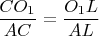 $\dfrac{CO_1}{AC}=\dfrac{O_1L}{AL}$