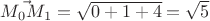 $\vec{M_0M_1}=\sqrt{0+1+4}=\sqrt{5}$