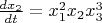 $\frac{dx_2}{dt}=x_1^2x_2x_3^3$