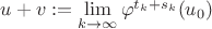 $u + v := \lim\limits_{k \to \infty} \varphi^{t_{k}+s_{k}}(u_{0})$ $u + v := \lim\limits_{k \to \infty} \varphi^{t_{k}+s_{k}}(u_{0})$