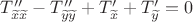 $T''_{\widetilde x\widetilde x}-T''_{\widetilde y\widetilde y}+T'_{\widetilde x}+T'_{\widetilde y}=0$