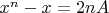 $x^n-x=2nA$