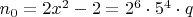 $n_0=2x^2-2=2^6\cdot5^4\cdot q$